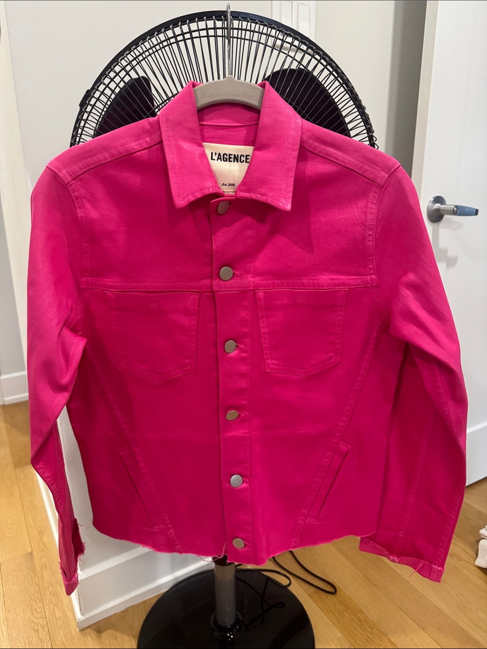 L'AGENCE Bright Pink Denim Jacket